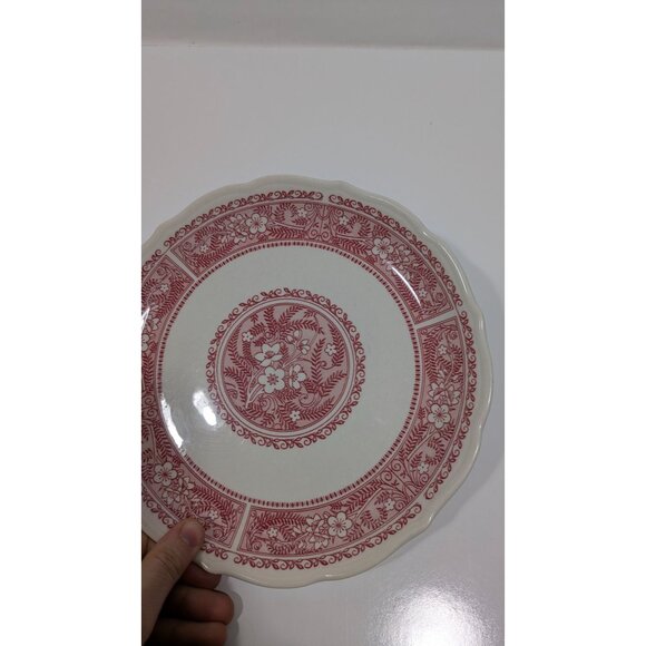 Syracuse Strawberry Hill Ceramic Dinner Plate Floral Red White Vintage - Picture 2 of 8